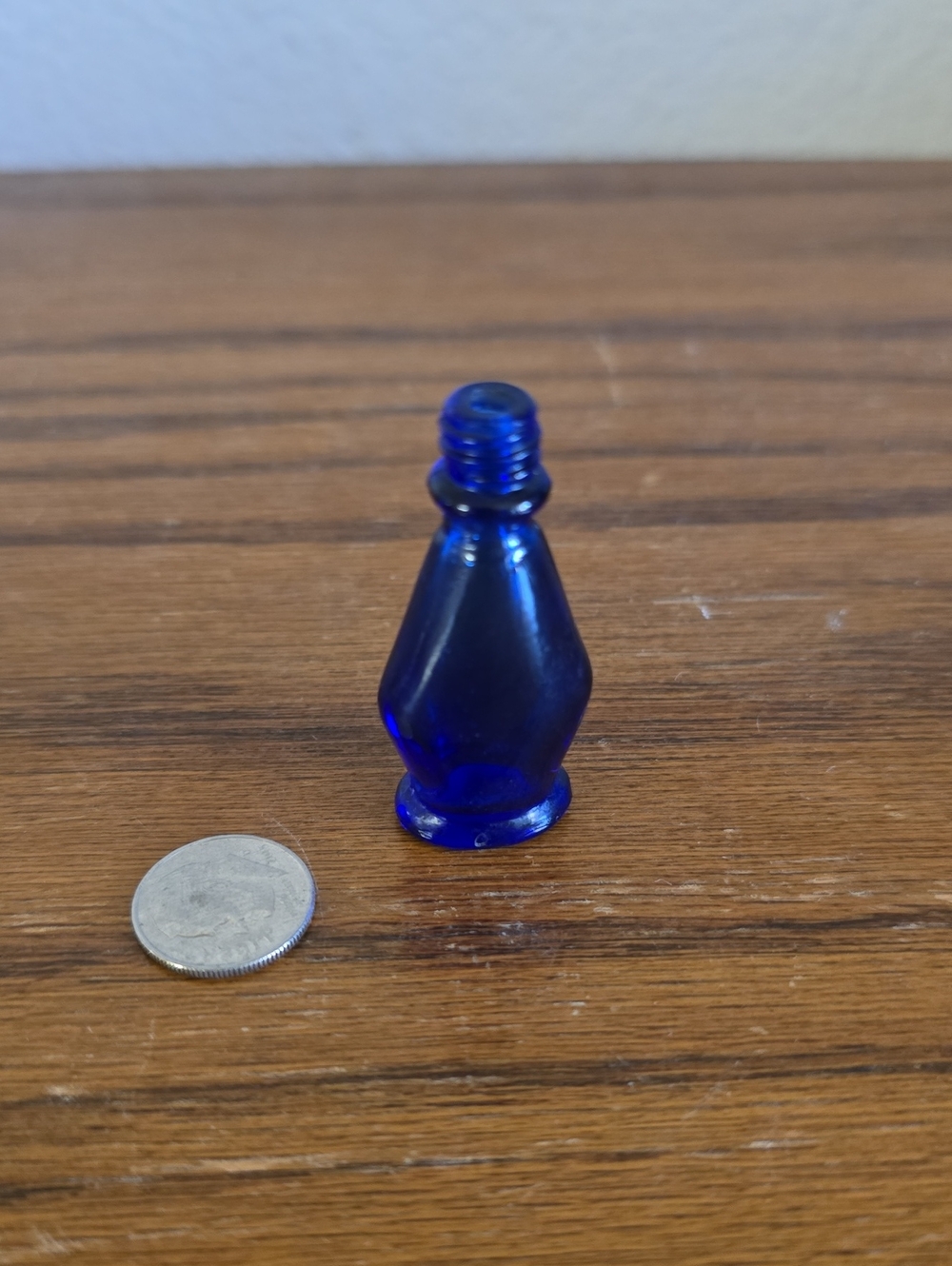 Vintage Cobalt Blue Mini Glass Bottle Tote 12, Box 1